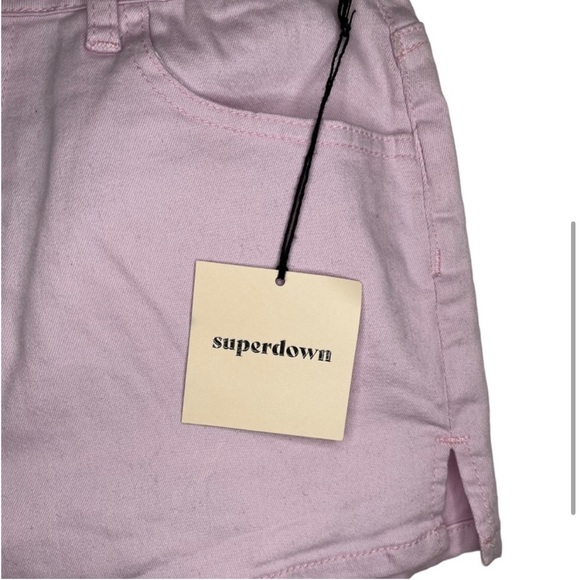 Revolve x SuperDown Pink Leola Lilac Denim Shorts - Picture 3 of 7